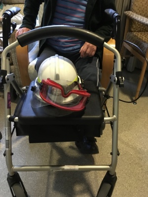 TimeSlip program, George took a liking to my helmet